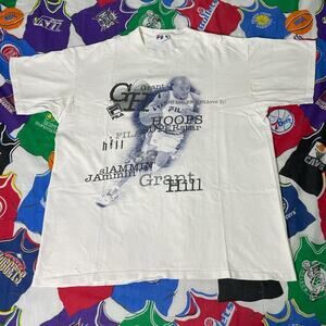 Vintage 90s FILA NBA Grant Hill Detroit Pistons Basketball Tee